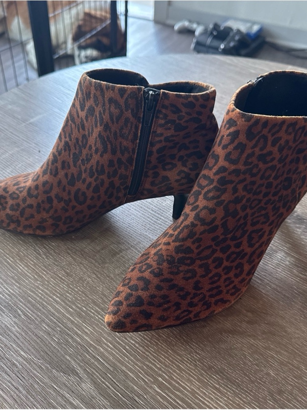 Clarks Leopard Print Ankle Booties - Brown and Black